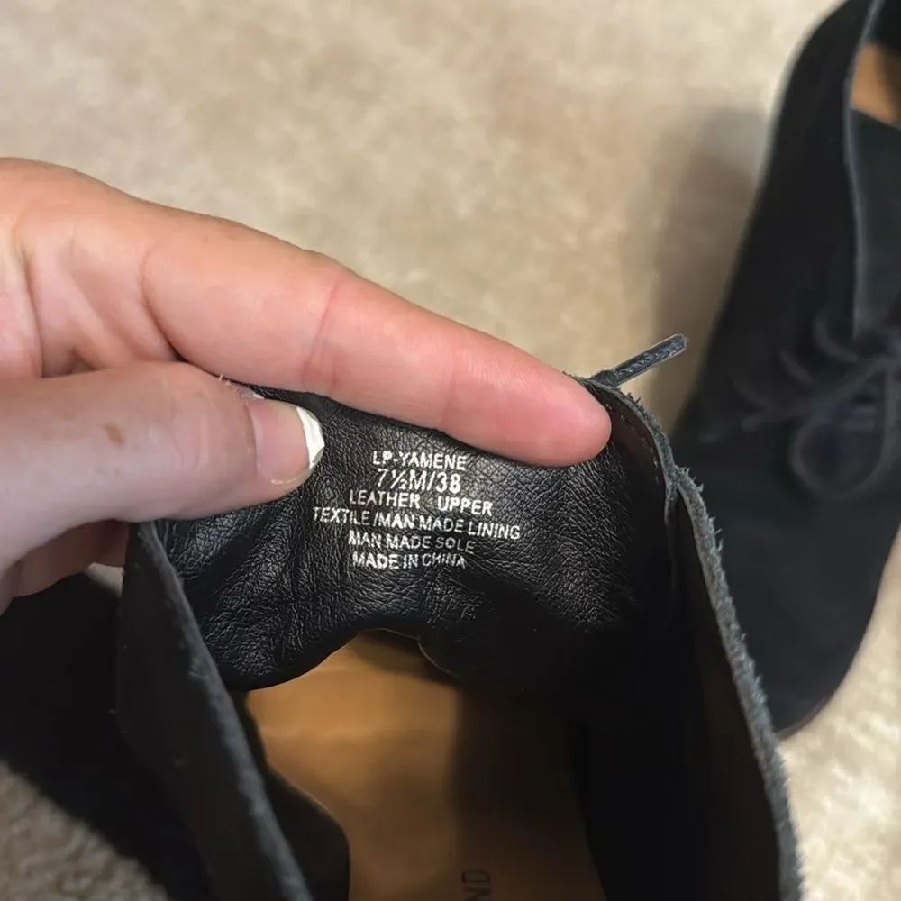 Lucky Brand Black Wedge Booties